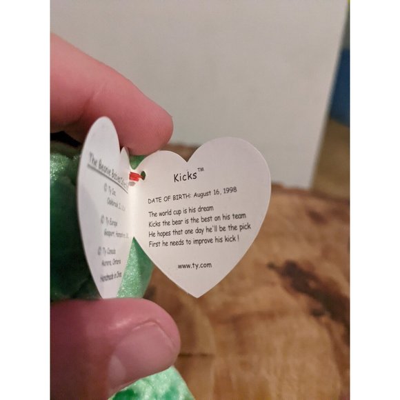 beanie Baby rare Kicks.  ERRORS!  No Ins. Stamp, Tush Tag 1999, Ear Tag 1998 - Picture 7 of 10